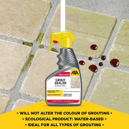 FILA Grout Sealer Spray Filagrout Proof 24 OZ, Grout Sealer for Tile and Stone, Eco-friendly