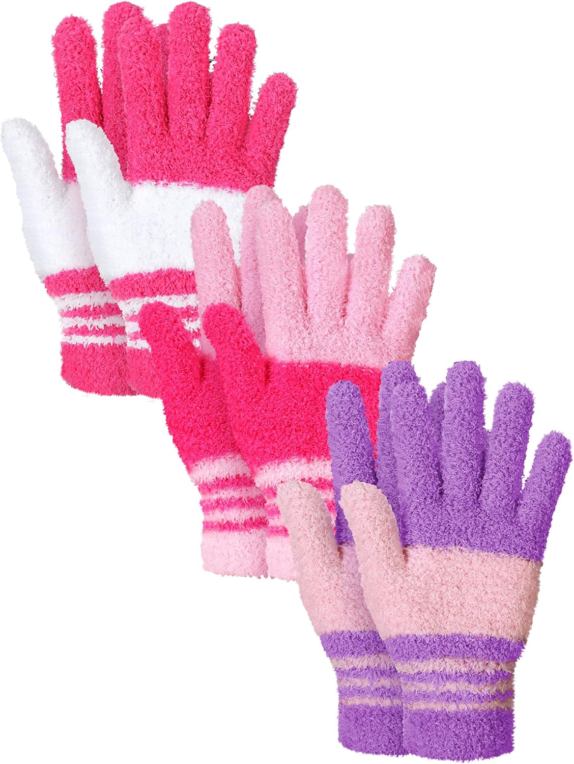 Patelai 3 Pairs Microfiber Plant Dusting Gloves Leaf Cleaning Gloves for Indoor Plants, Blinds, Furniture, House (Green Yellow,Blue,Pink,Medium)