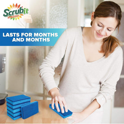Scrubit Non-Scratch Cleaning Scrub Sponges- Scrubbing Dish Sponge Ideal for Washing Kitchen,Dishes, Bathroom &More – Dishwashing Sponge Along with A Thought Scrubber – 24 sponges