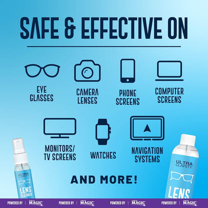 Ultra Clarity Powered by Nano Magic Eyeglass Lens Cleaning Spray 7oz Value Pack | 1oz Spray, 6oz Refill, Microfiber Cloth | For Glasses, Phone, Electronic Screens, Optic Surfaces, Coated Surfaces