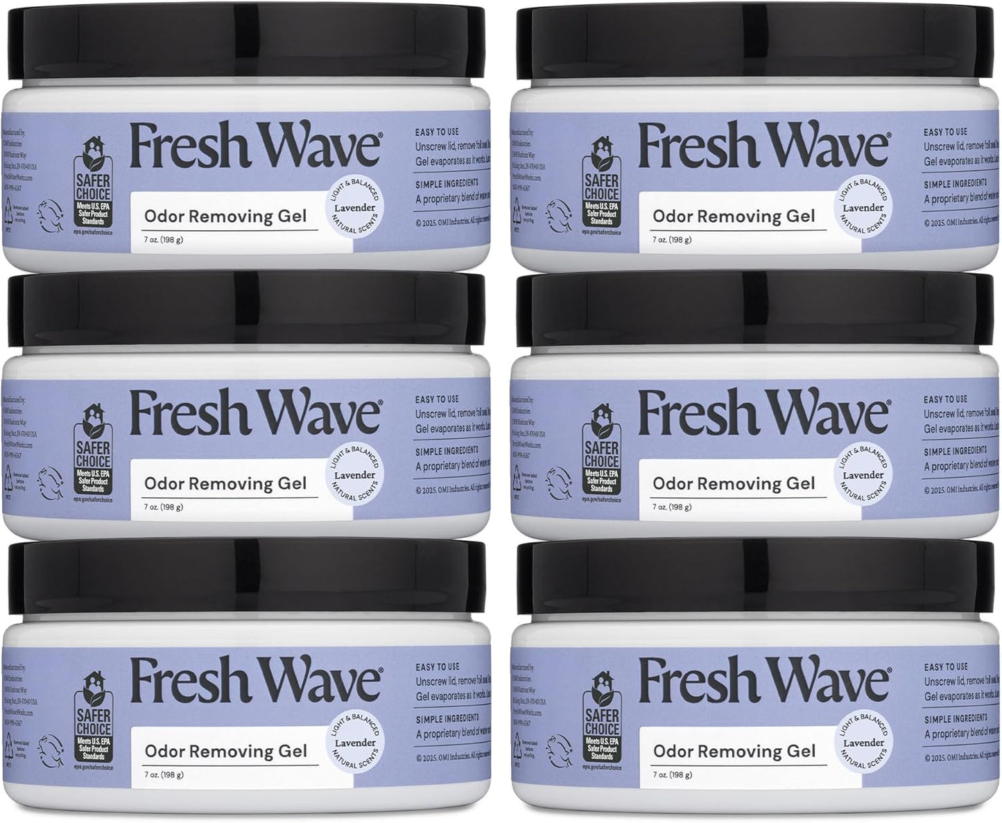 Fresh Wave Odor Removing Gel, 7 oz., Pack of 3 - Odor Absorbers for Home, Safer Odor Relief, Natural Plant-Based Odor Eliminator, Every 7 oz. lasts 15-30 Days, For Cooking, Trash & Pets