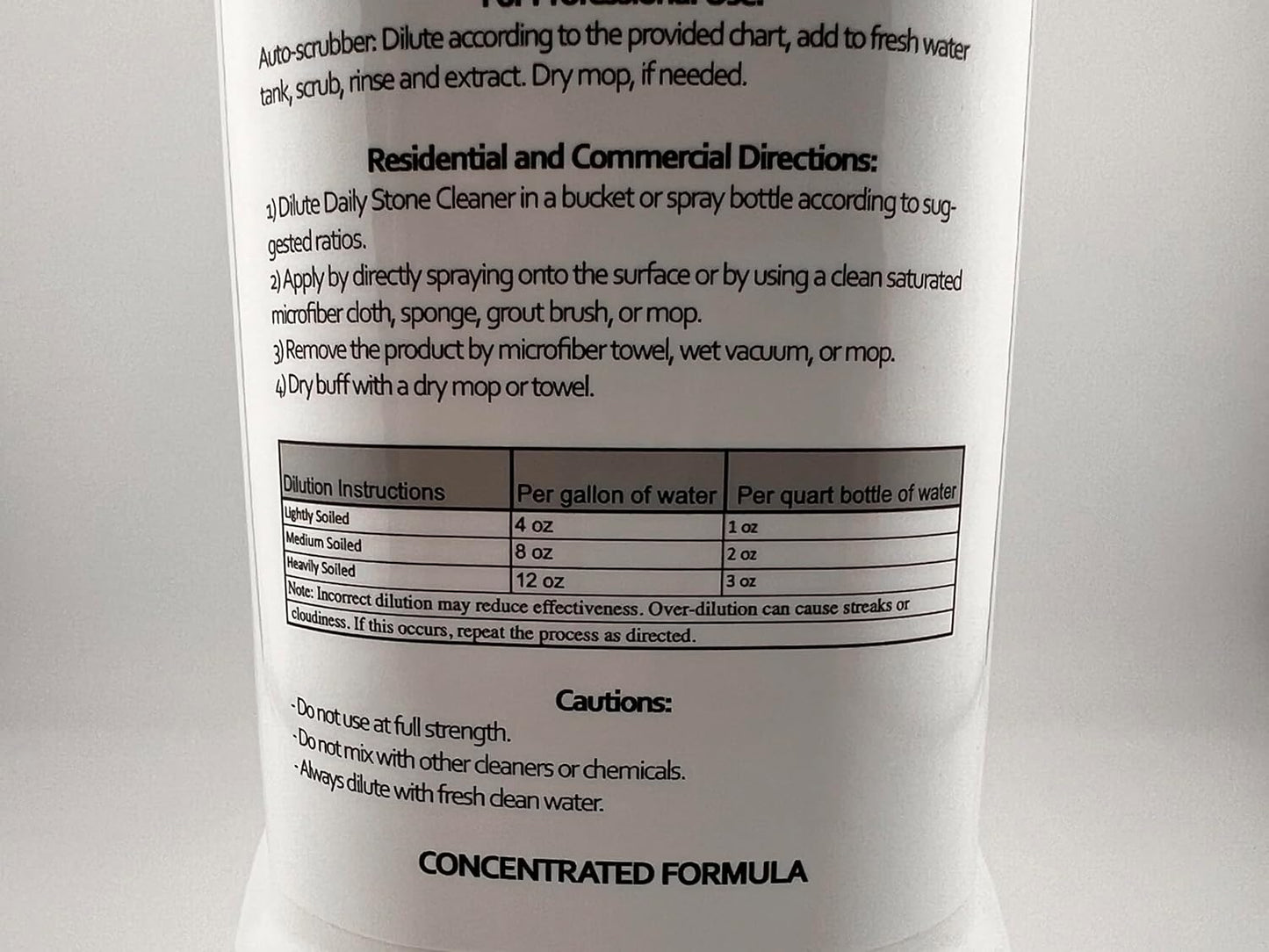 Marble and Granite Daily Stone Cleaner (Neutral Cleaner - Ph7) 1-Gallon Concentrate Formula - makes up to 32 gallons