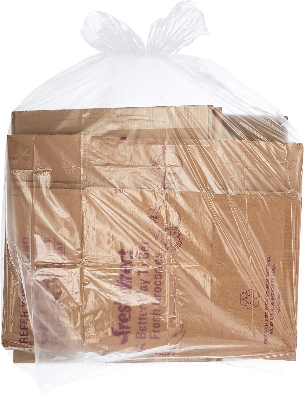 Veska 65 Gallon Clear Trash Bags, (50 Bags w/Ties) Clear Recycling Plastic Garbage Bags. 60 Gallon, 64 Gallon, 65 Gallon Trash Bags