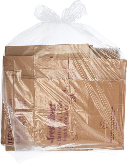 Veska 65 Gallon Clear Trash Bags, (50 Bags w/Ties) Clear Recycling Plastic Garbage Bags. 60 Gallon, 64 Gallon, 65 Gallon Trash Bags