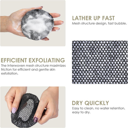 INNERNEED Food-Grade Soft Silicone Body Scrubber Shower Brush Handheld Cleansing Skin Brush, Gentle Exfoliating and Lather Well (Black)