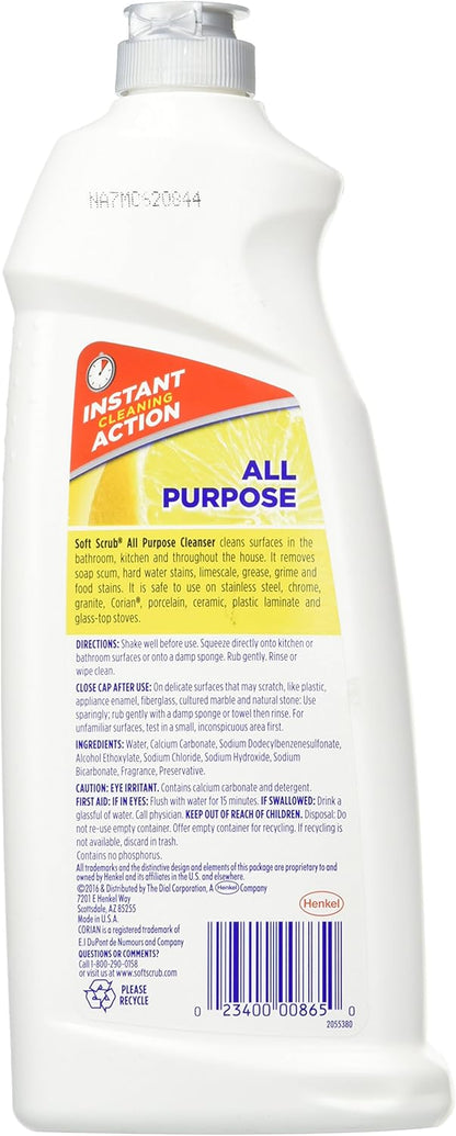 Soft Scrub Cleanser, Lemon, 24 oz-2 pk