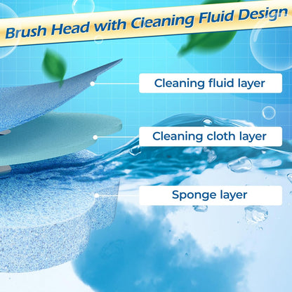 Disposable Toilet Cleaning Brush - Toilet Bowl Cleaner Wand and Holder Set with 60 Refills, Wall Mounted Clean Stick Brush Heads Kit with Handle for Bathroom Bathtub Cleaning System