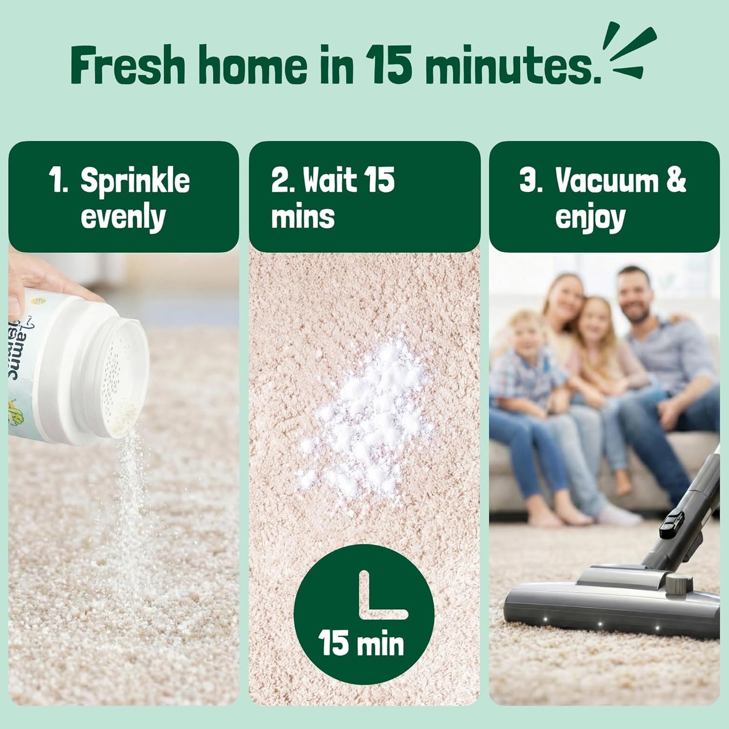 Sunny & Honey Carpet Deodorizer and Freshener Powder - Pet Safe Rug Refresher for Vacuuming - Berry Odor Eliminator for Strong Odor and Pet Urine (20 oz)