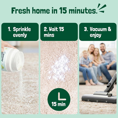Sunny & Honey Carpet Deodorizer and Freshener Powder - Pet Safe Rug Refresher for Vacuuming - Berry Odor Eliminator for Strong Odor and Pet Urine (20 oz)