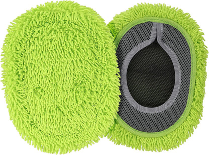 SLIIMU 2 Pack Chenille Microfiber Dust Mop Head Replacement Refill for 66'' Wall mop with Long Handle for Cleaning Walls, Ceilings, Floors, Windows - Green