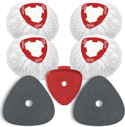 2 Pack Upgrade Scrub Brush Replace Heads Compatible with O Cedar EasyWring 1 Tank Spin Mop,Mop Replacement Scrubber Head Brush,Floor Cleaning Brush,More Layers of Bristles for Bathroom, Deck, Kitchen