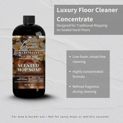 Lapew Baccarat Scented Mop Soap - Luxury Floor Cleaner Concentrate for Mopping Tile, Laminate, Vinyl & Hardwood | Streak-Free, Low-Foam | 36 oz - Colors B