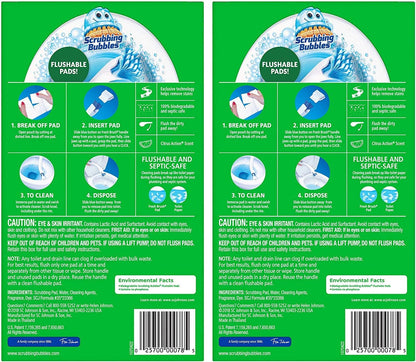 Scrubbing Bubbles Flushable Toilet Bowl Wand Cleaner Refills, Fresh Brush Cleaner Toilet Refill Pads, Removes Limescale & Odors, Citrus Scent, 20 Count (Pack of 1)
