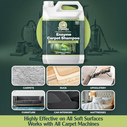 Sprinkle & Sweep: Enzyme Carpet Shampoo - 64oz, Deep Cleaning Pet Stain & Odor Remover, Dog & Cat Mess-Urine-Accident Solution, All Machine Compatible