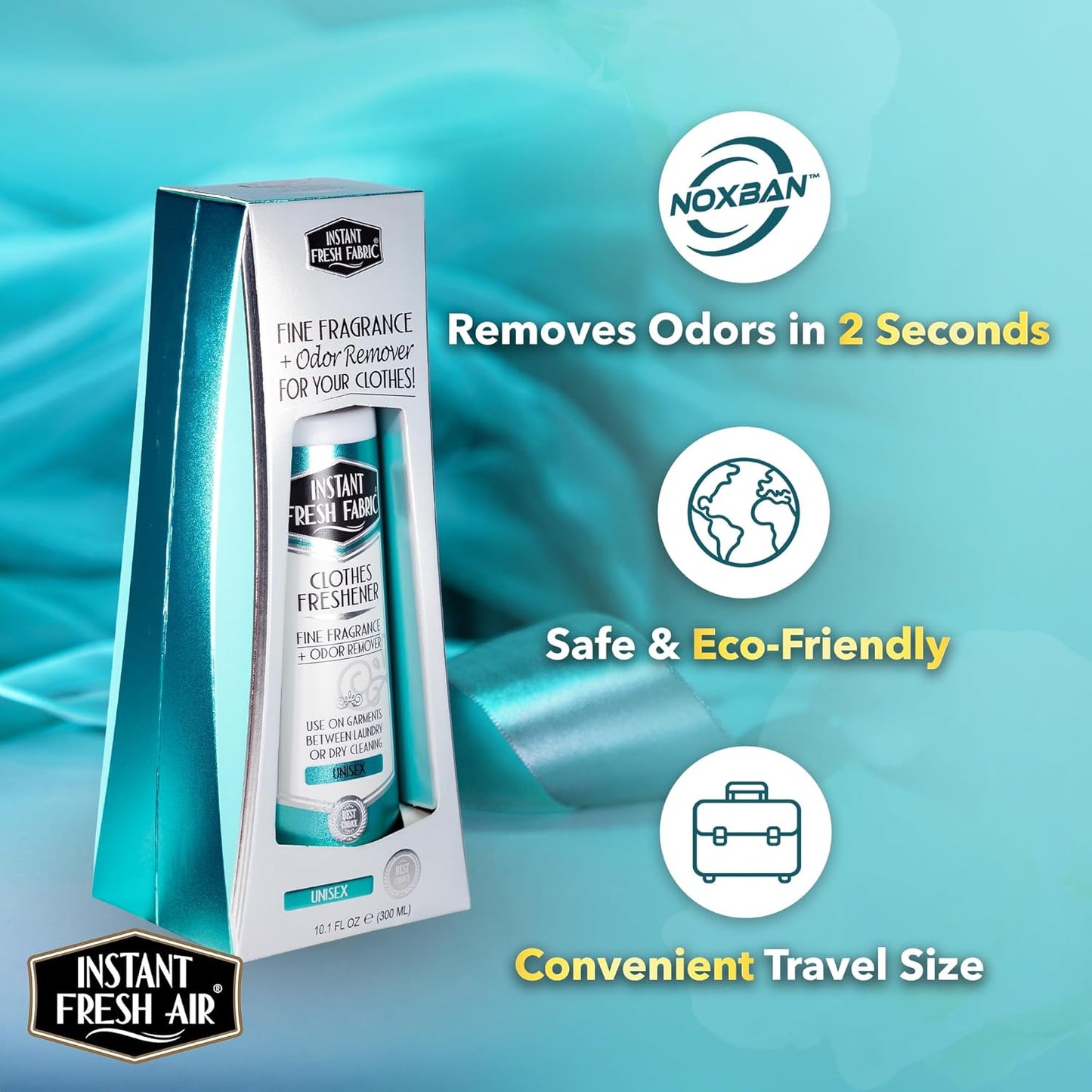 Fabric Freshener Spray & Deodorizer Odor Eliminator - Works Instantly with Noxban™ - Eco-Friendly Fabric Refresher & Odor Neutralizer - Safe for Garments, Linens, Bedding - Men's