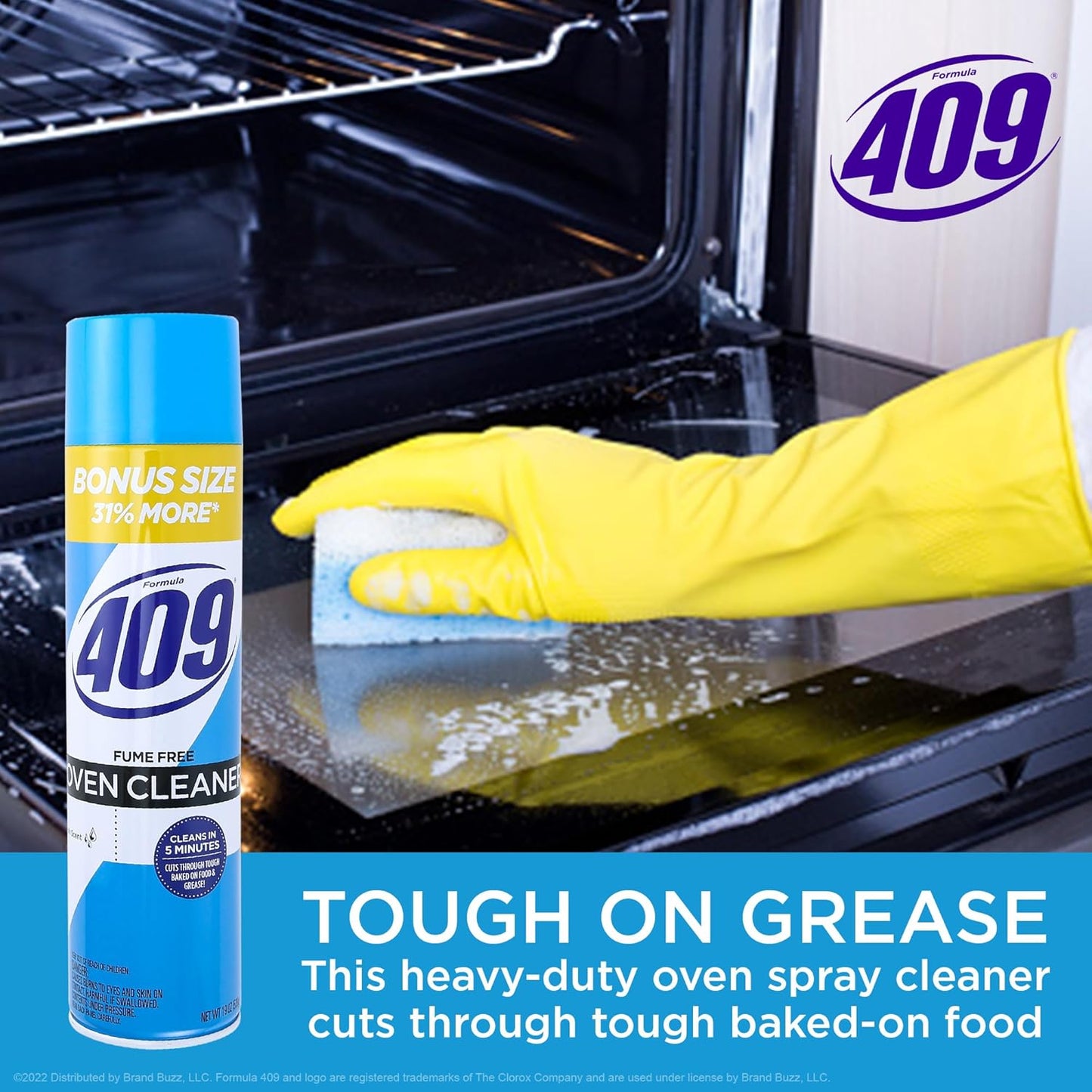 409 Fume Free Oven Cleaner 19oz Aerosol, Fresh Scent, Cuts Through Grease & Grime on Contact, A Powerful Clean You Can Trust, Fresh Scent, 19 Oz | Grill Cleaner, Stove Top Cleaner