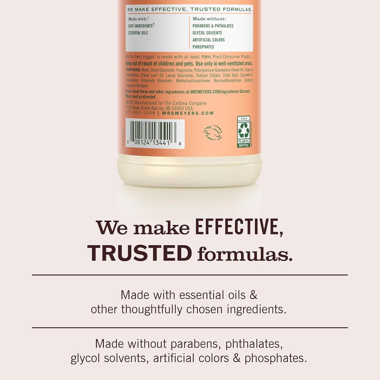 MRS. MEYER'S CLEAN DAY Multi-Surface Everyday Cleaner, Geranium Scent, 16 Fl Oz Bottle