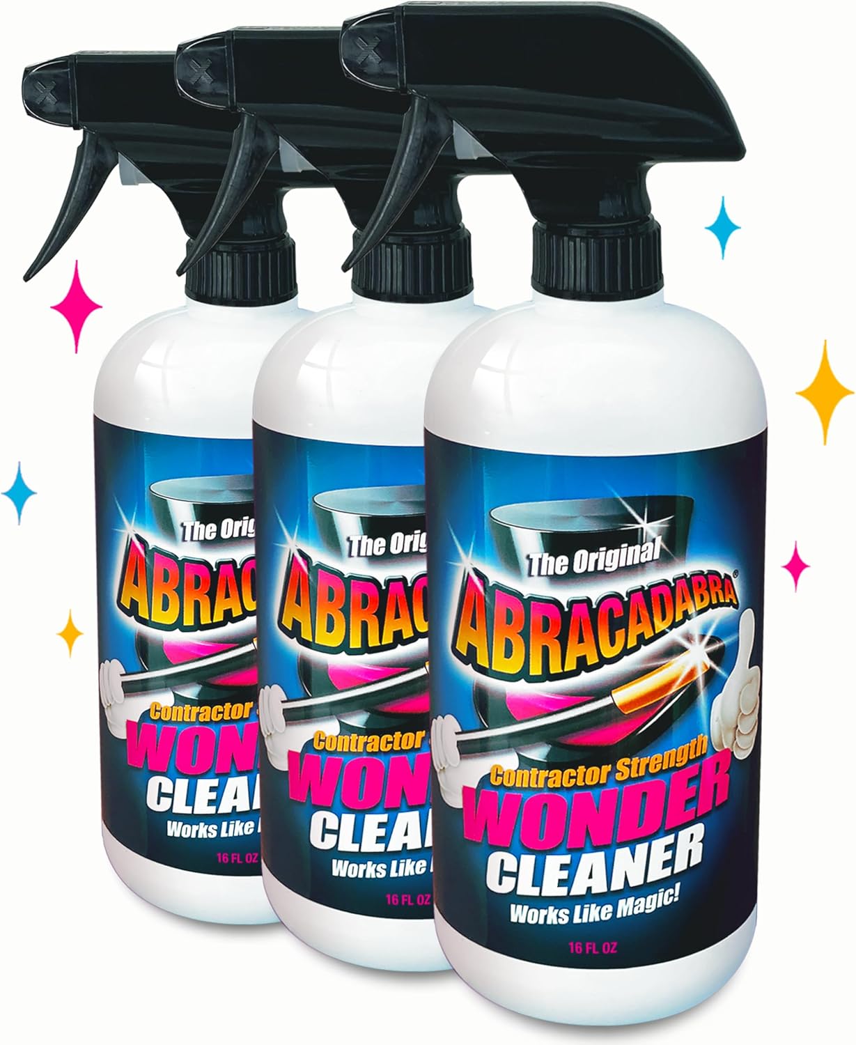 Abracadabra® Contractor Strength Wonder Cleaner - As Seen on TV - 16 fl oz - Gunk & Build up Remover - Removes Tar, Adhesives, Gum, Stickers, Sap, Oils & More on Most Surfaces - Better Stronger Faster