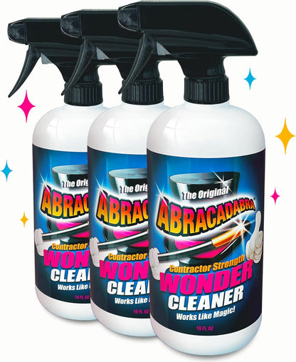 Abracadabra® Contractor Strength Wonder Cleaner - As Seen on TV - 16 fl oz - Gunk & Build up Remover - Removes Tar, Adhesives, Gum, Stickers, Sap, Oils & More on Most Surfaces - Better Stronger Faster