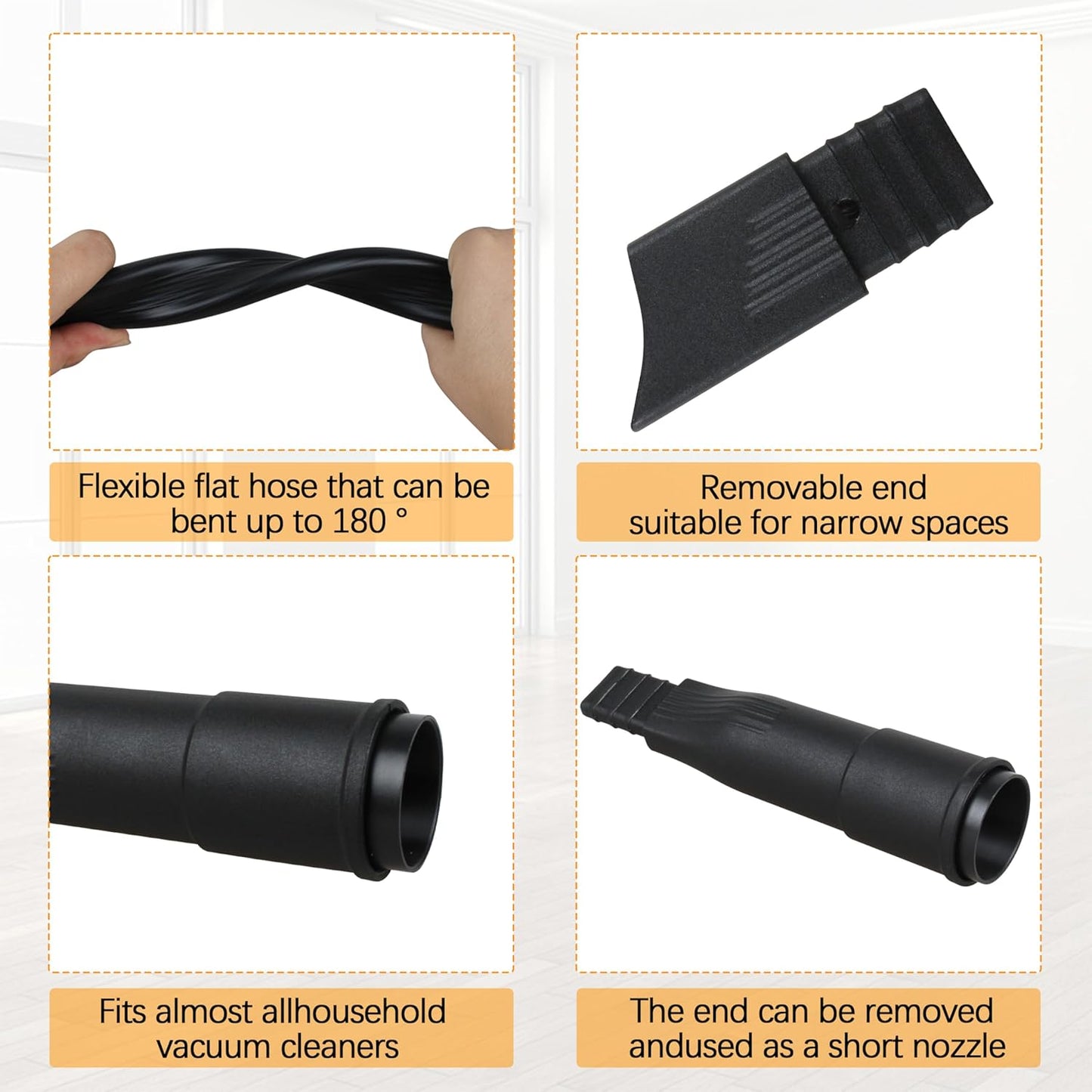 25 inch Flexible Vacuum Crevice Attachment Tool Vacuum Vacuum Attachment for Vac Hoses 1-1/4"(32mm) or 1-3/8"(35mm) vac Accessories Compatible Dyson Shark Hoover Kenmore Bissell & More
