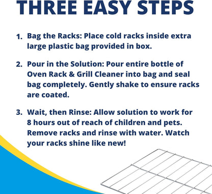 Carbona Oven Rack & Grill Cleaner Kit, Includes Bag & Gloves, Eliminates Thick Grease, Grime & Baked-On Food, Unscented Formula