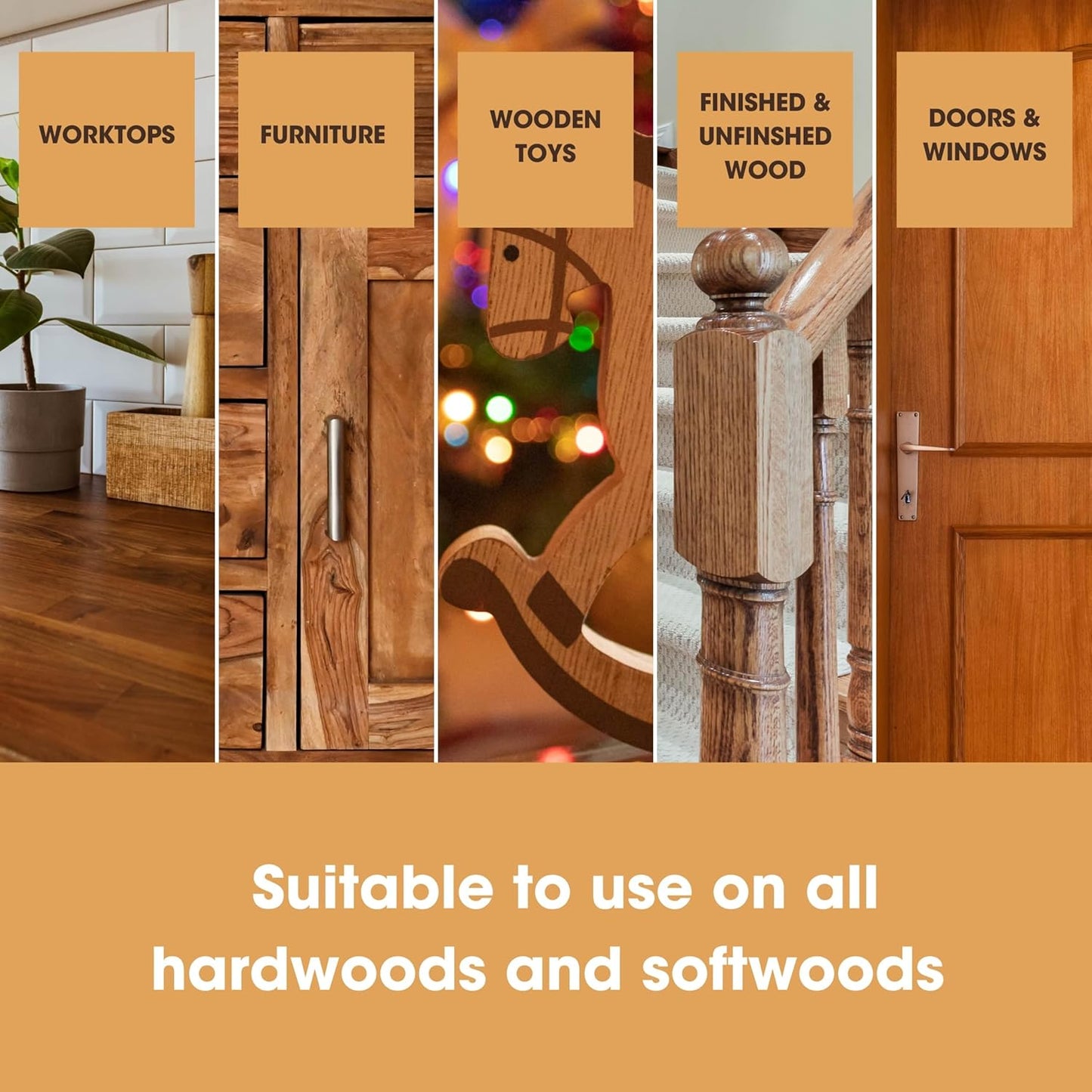 Furniture Clinic Wood Wax & Polish – Natural Beeswax & Orange Oil Wood Conditioner – Restores Shine to Furniture, Tables & Kitchen Cabinets – Safe for All Finished & Unfinished Wood – 8.5oz