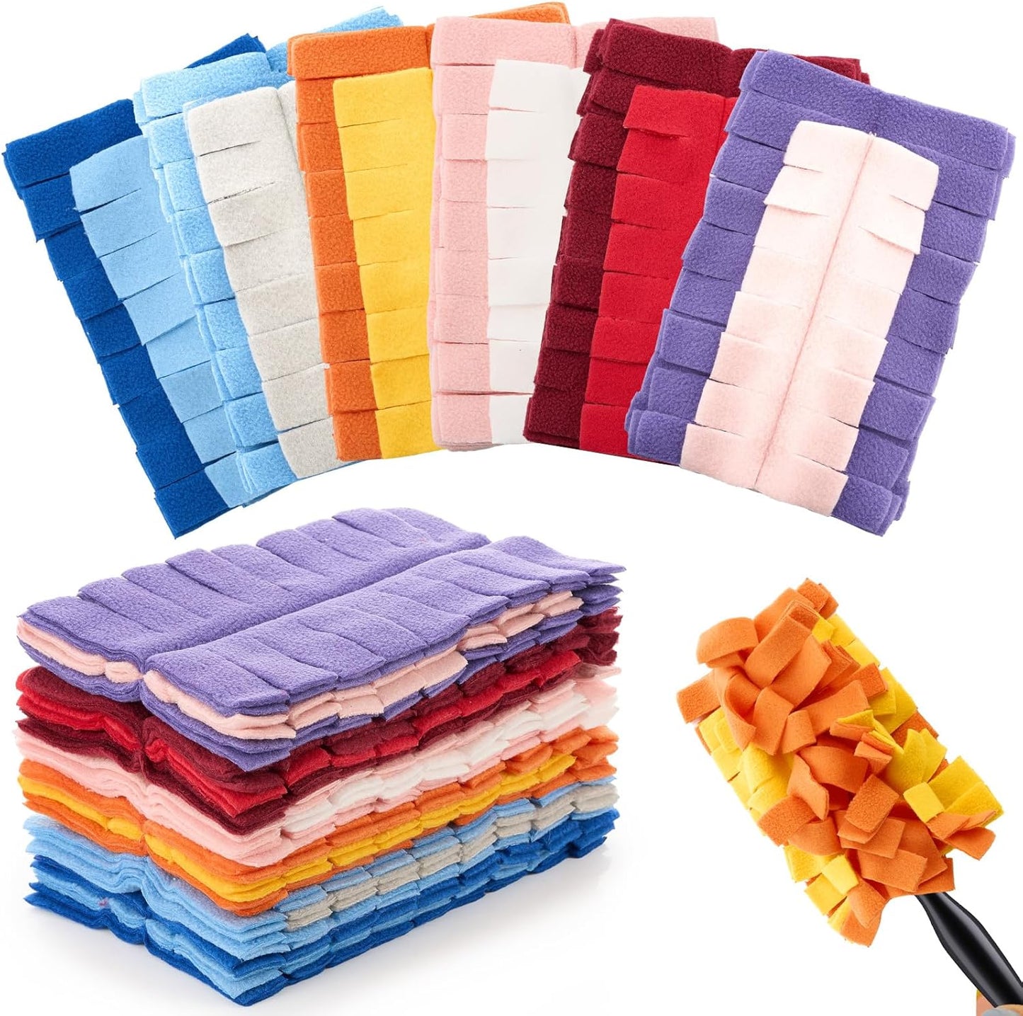Zubebe 12 Pcs Duster Refill Reusable Fleece Duster Refills Feather Flat Dusters Multi Surface Washable Cleaning Pads Tools for Home, Blinds, Car, Pet, Furniture, Fans (Dark Color)