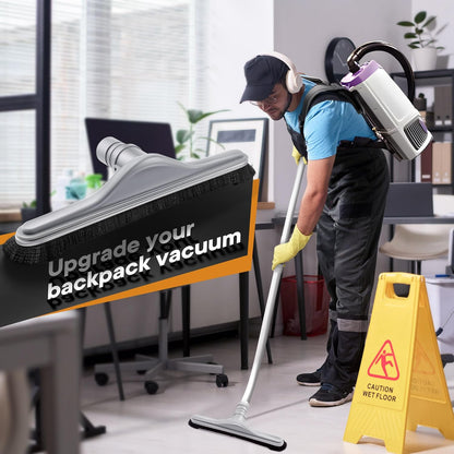 Replacement Floor Tool Compatible with ProTeam 101446 E-Z Glide Backpack Vacuums 10 QT & 6 QT, 14" Hard Floor Tool Compatible with Commercial Cleaners(Brush with Scalloped Edges,Gray)
