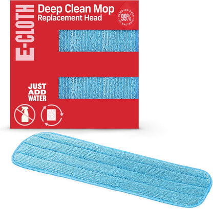 E-Cloth Deep Clean Mop Head, Microfiber Mop Head Replacement for Floor Cleaning, Great for Hardwood, Laminate, Tile and Stone Flooring, Washable and Reusable, 100 Wash Guarantee, 1 Pack