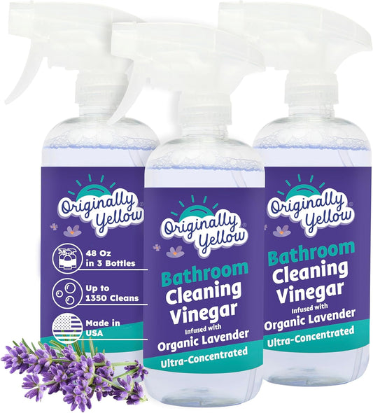 Originally Yellow Plant-Based Kitchen Cleaner | Powered by Natural Vinegar & Infused with Organic Lemon | Multipurpose Kitchen Counter Cleaner Works on Tile, Wood, Granite, & Marble, 16 Fl Oz (3-Pack)