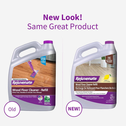 Rejuvenate Wood Floor Cleaner Refill, 1 Gallon, Cleans and Protects All Sealed Hardwood Floors and Dries Fast for a Streak-Free Clean