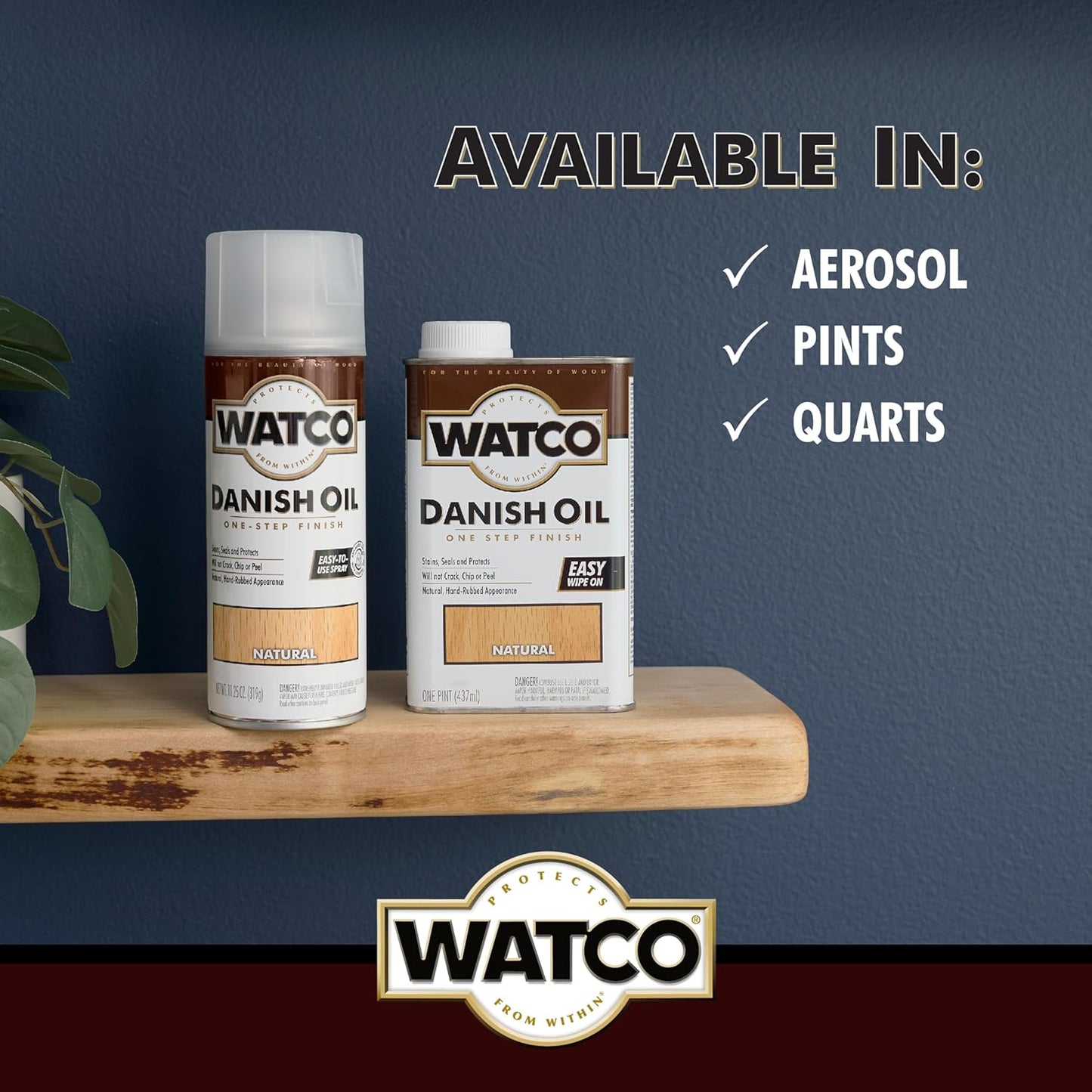 Watco Danish Oil Wood Finish Spray, 11.25 oz, Dark Walnut