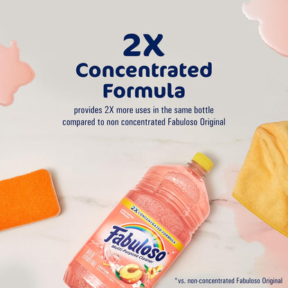Fabuloso Multi-Purpose Cleaner, 2X Concentrated Formula, Refreshing Lemon Scent, 56 oz