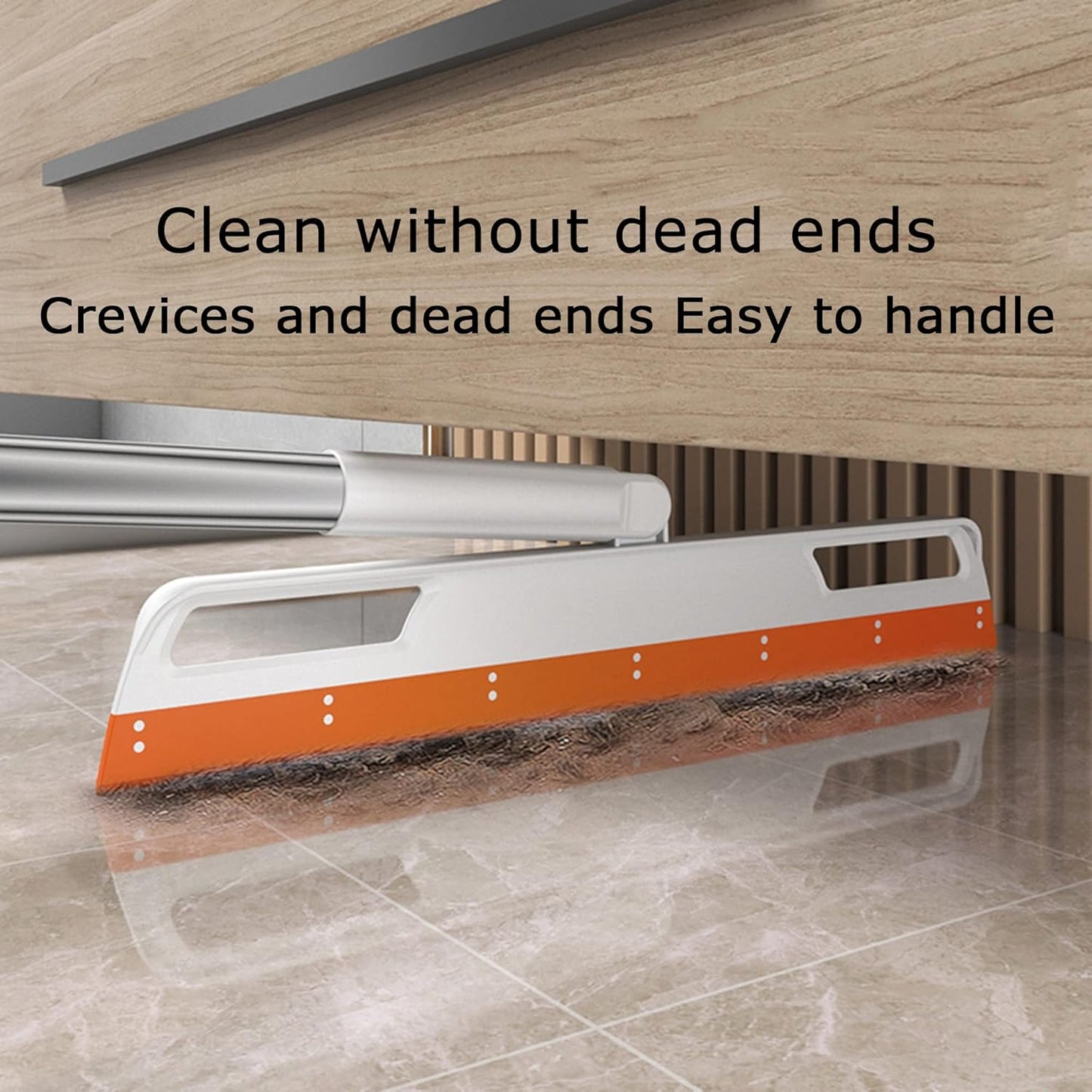 Multifunction Rubber Air Broom, Silicone Floor Squeegee with 56" Long Handle, Rubber Sweeper, Air Broom for Floor Bathroom Kitchen Shower Tile Pet Hair Fur Marble Glass Water Window Foam Clean (Grey)
