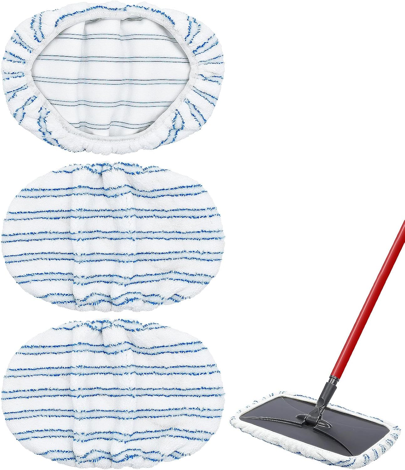 Mop Heads Replacements for Ocedar Hardwood Floor 'N More Microfiber Mop, 3 Pack Mop Refills for O-Cedar Hardwood Floor 'N More Microfiber Mop, 15 x 8 Flat Dust Mop Heads Pads for O Cedar Mop