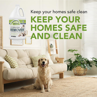 Pet Stain and Odor Remover - Enzyme Cleaner, Pet Urine Odor Eliminator Spray - Floor & Carpet Cleaner Spray, Pet Deodorizers For Home, Fabric Spray W/Fresh, Clean Scent, 32oz Spray
