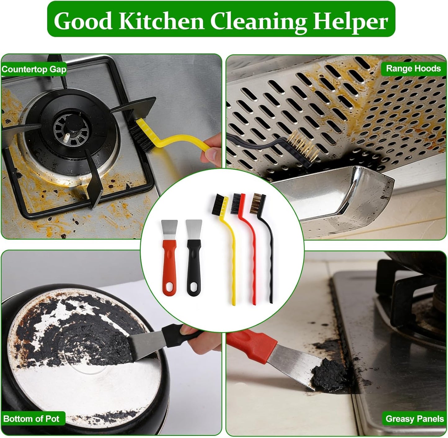 19 Pcs Cleaning Brush Kit with Crevice Brushes, Shower Cleaner Brush, Multifunctional Grout Scrubber for Bathroom, Kitchen, Window Tracks and Corners