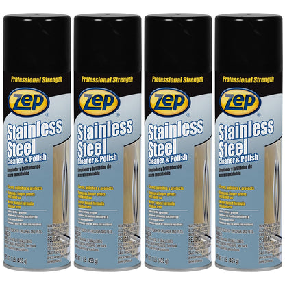 Zep Stainless Steel Cleaner & Polish - 16 oz (Pack of 1) - 1048844 - Removes fingerprints, smudges, dirt and dust