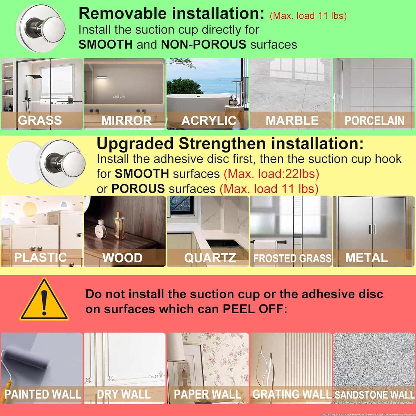 ZESLMG Adhesive Hooks for Shower, Chrome Self Sticky Hooks for Glass Window Kitchen Wall, Removable Bath Robe Loofah Door Wreath Coat Towel Hook No Damage for Hanging, 4 Pack