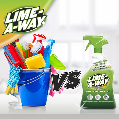 Lime-A-Way Hard Water Stain Remover Spray, Removes Lime, Calcium & Rust in Seconds, Bathroom Cleaner, 22 fl oz