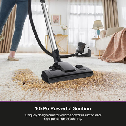 Eureka WhirlWind Bagless Canister 2.5L Vacuum Cleaner, Lightweight Vac for Carpets and Hard Floors, NEN110A, Blue