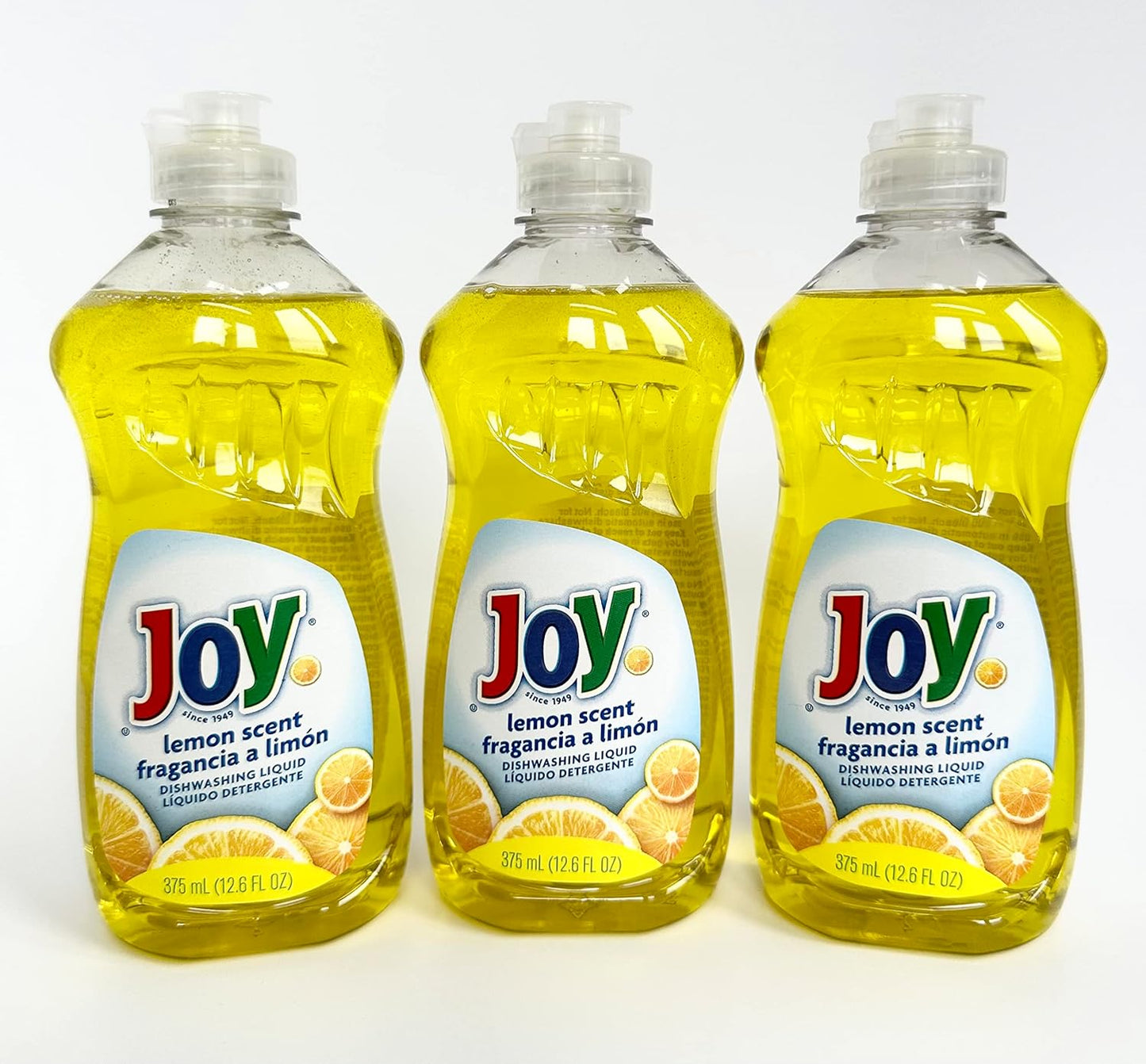Joy Non-Ultra Dish Liquid 12.6Oz Lemon Scent (Package May Vary) Pack of 3