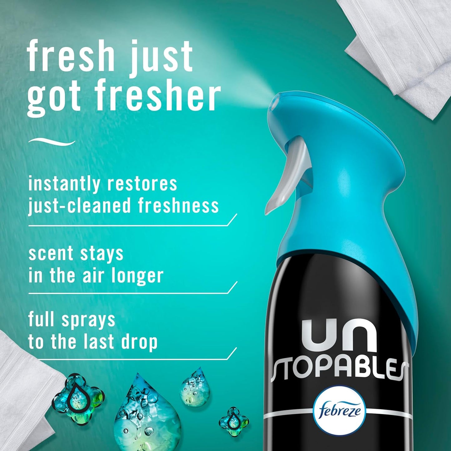 Febreze Air Mist, Air Freshener Spray, Odor Fighting Room Spray, Deodorizer for Home Bathroom Kitchen Office Apartment Dorm Room Classroom, Linen & Sky Scent, 8.1oz (Pack of 6)