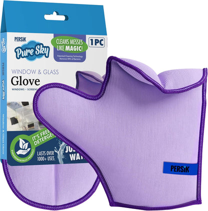 persik Pure-Sky Microfiber Glove Dusting Mitt - Ultra Microfiber Cleaning Cloth Glove - JUST ADD Water No Detergents Needed - Use for Cleaning Furniture, Home