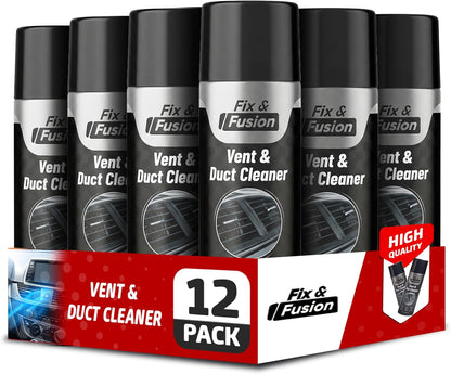 FIX & FUSION A/C Vent and Duct Cleaner | Foaming Spray for Car Air Conditioner | Freshens & Cleans Dust Build-Up | Fast, No-Rinse Formula | Automotive HVAC Refresher & Detailer