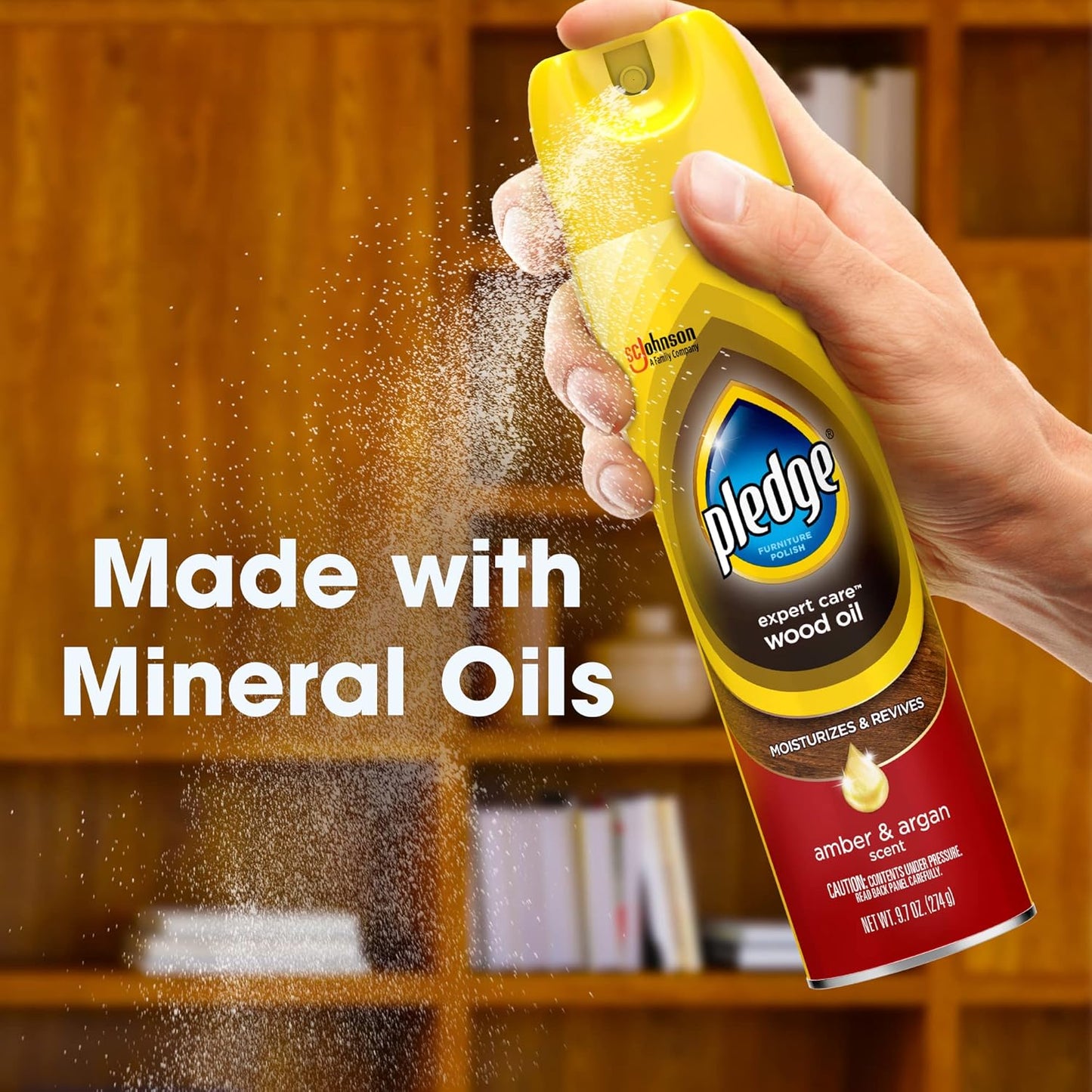 Pledge Enhancing Polish Spray, Wood Furniture & Stainless Steel Polish, Remove Dust and Fingerprints, Fast Shine and Protect, Prevent Scratches & Knicks - Lemon Scent, 9.7oz (Pack of 12)