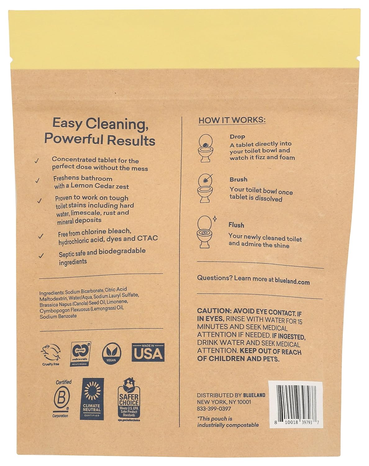 BlueLand Toilet Cleaner Refill Tablets, 8.5 OZ