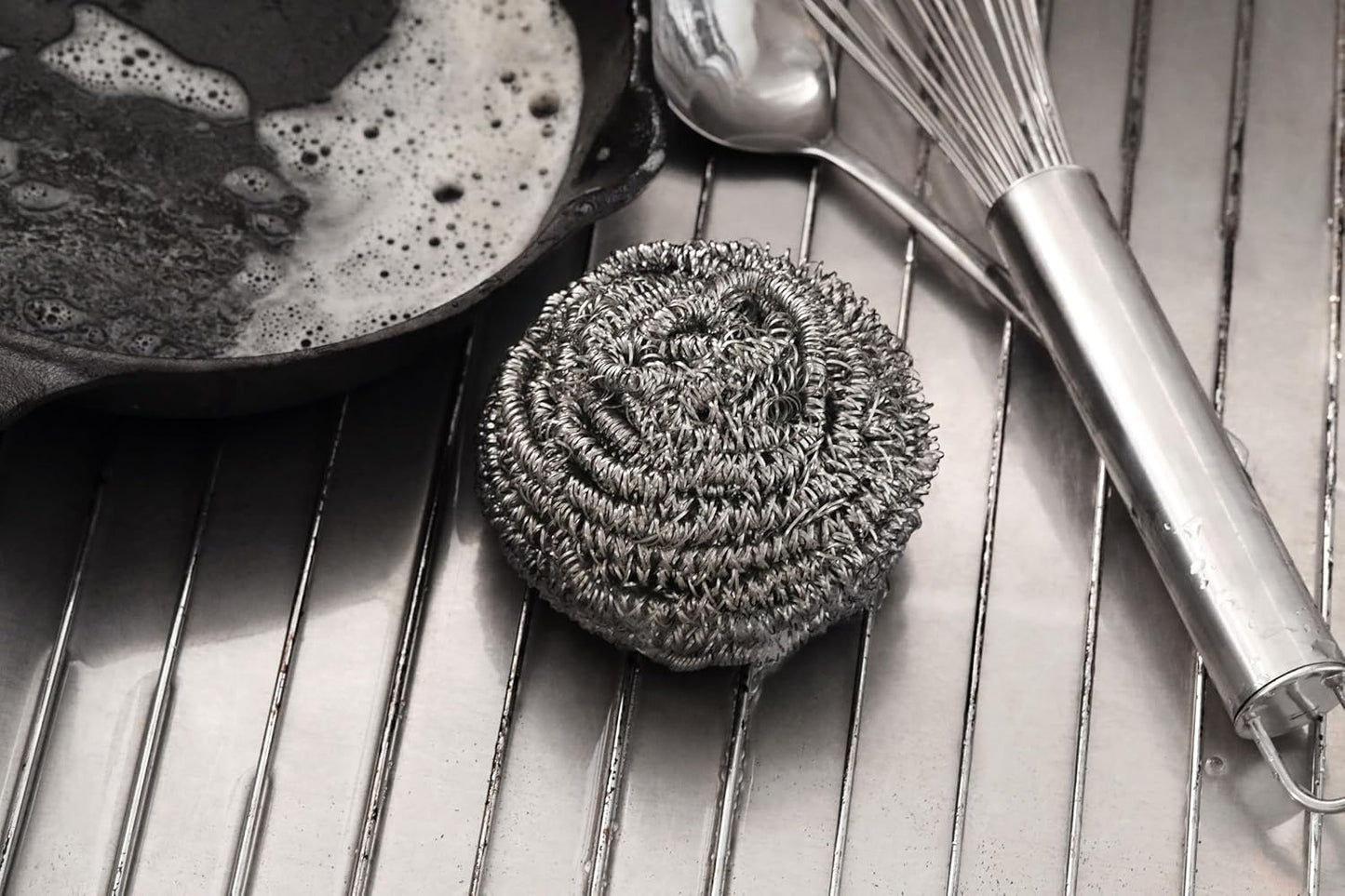 New Star Foodservice 54460 Extra Large (50 Grams) Stainless Steel Sponges Scrubbers, Set of 12
