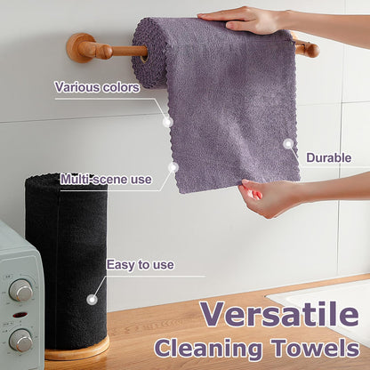 80 Pack Microfiber Cleaning Cloth Roll Reusable Paper Towels 12"x12" Tear Away Cloth, Microfiber Towels for Cars, Wash Cloths, Lint Free Dark Grey Rags for House, Kitchen,Window,Cleaning Supplies