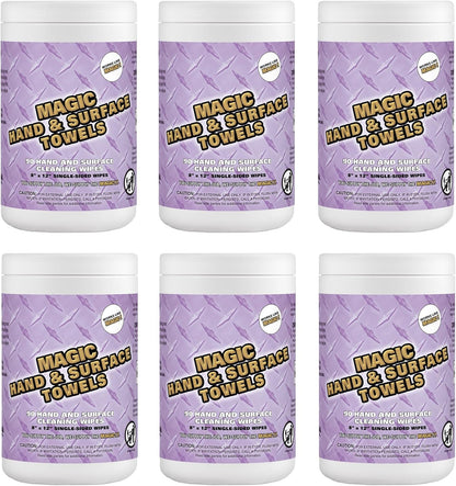 Magic Heavy Duty Cleaning Wipes - Single Sided Hand & Surface Shop Towels | Professional-grade Cleaning | Waterless | Moisturizing | Cleans Grease, Oil, Dirt, & more (3 Pack | 75 Sheets Total)